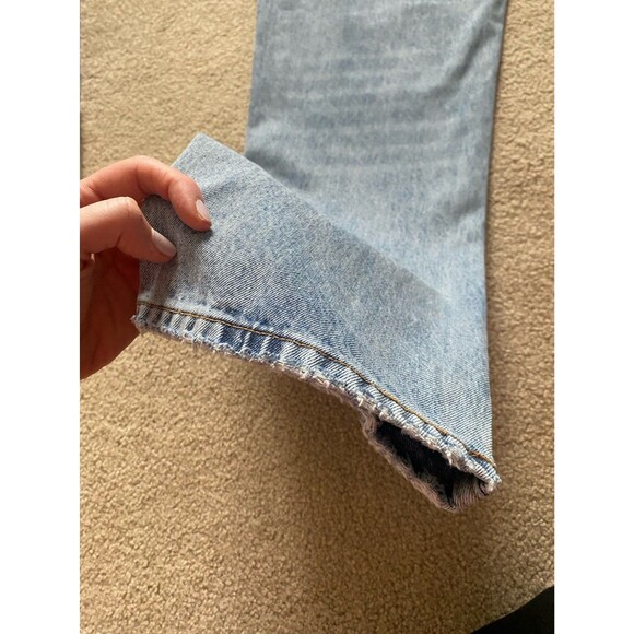 Princess Polly Holly Blue Cross Asymmetrical Straight Jeans Size US 8 Denim - Picture 8 of 12